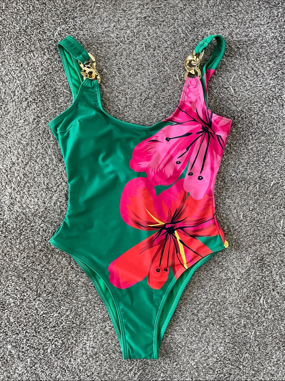 Floral One-Piece Scoop Neck Swimsuit